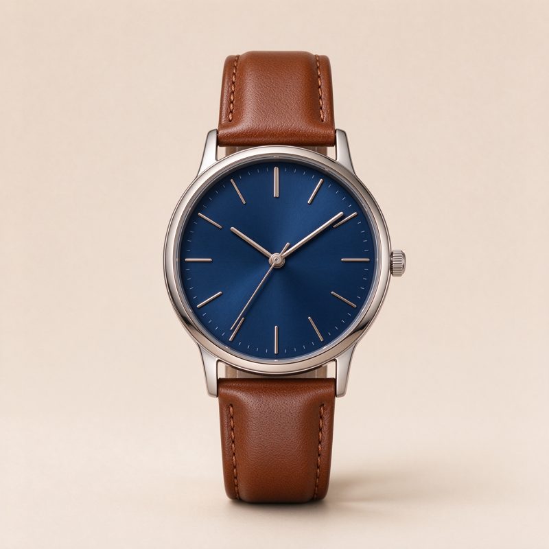 Leather strap watch